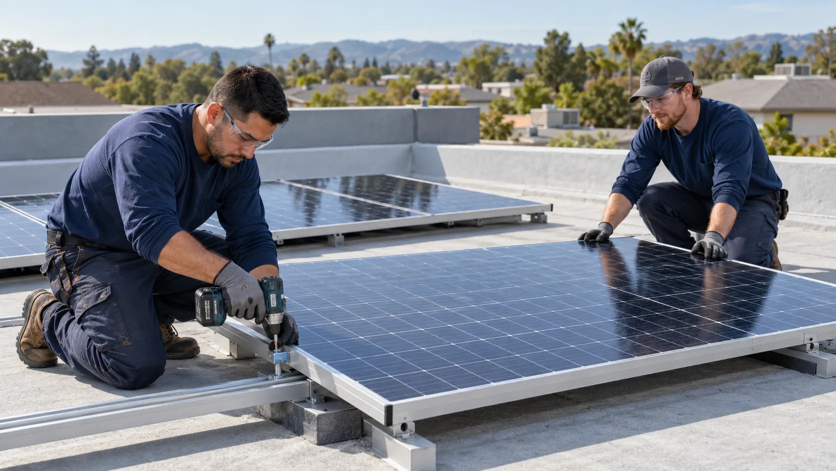 Solar panels installed on a rooftop